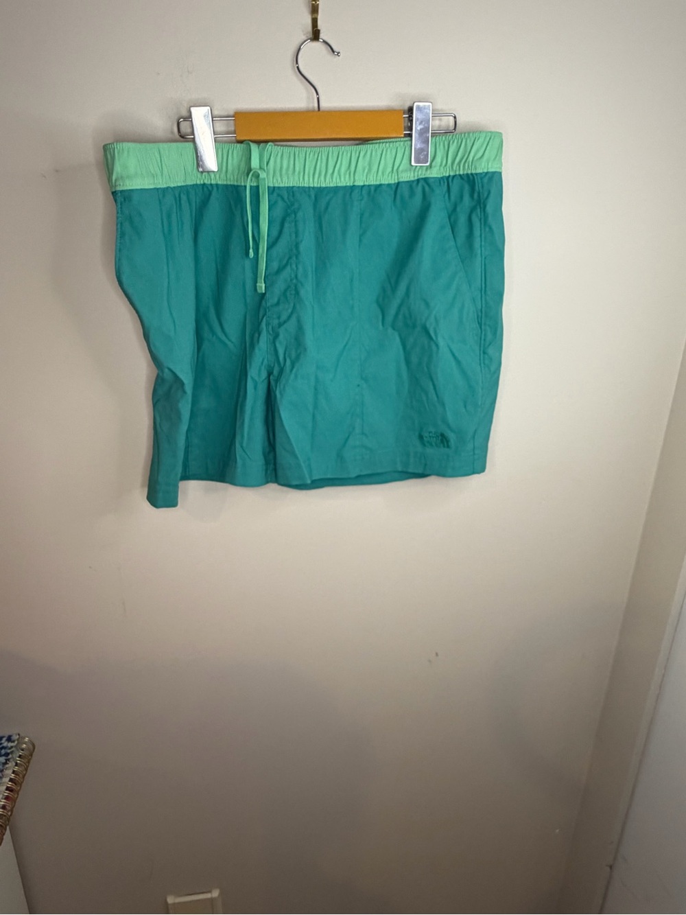 The North Face Men's Teal Swim Trunks with Mint Waistband